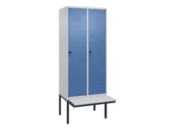 locker met bank,HxBxD 2120x800x815mm,2vak,vak B 400mm,draaigrendel