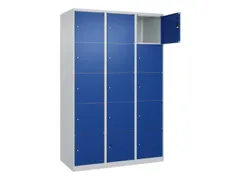 lockerkast,HxBxD 1850x1200x500mm,3x5vakken,vak B 400mm,cil.-slot