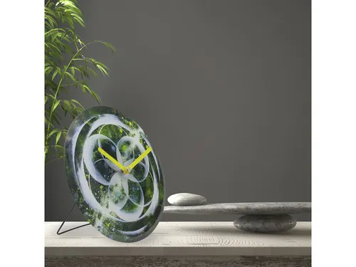 Tafelklok Nextime dia 20cm groen glas Cosmo Green Tafel