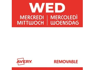Etiket Avery HACCP woensdag rood 25x25mm 1000 stuks - 5