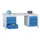 Werkplaatsbureau Bxdxh 1700x800x720mm 6laden Ral7035 Front Ral5010