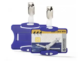 Congresspeld met Clip 54x85mm Blauw - 2