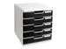 Bloc à tiroirs MODULO A4 5 tiroirs Classic Noir Gris