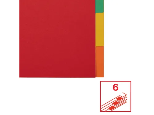 Tabbladen Esselte A4 11-gaats Karton 6-delig Blanco Tabs Kleur