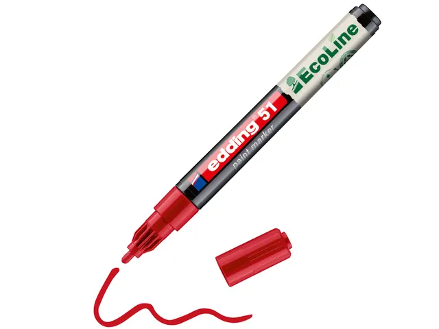 Marqueur peinture edding 51 EcoLine à base d'eau 1-2mm rouge