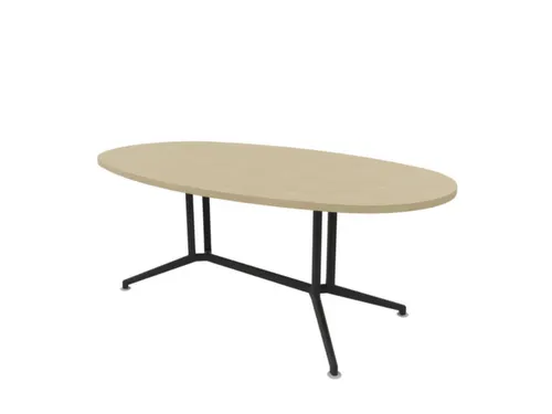 vergadertafel,HxBxD 740x2000x1100mm,ovaal,V-vormonderstel donkergrijs