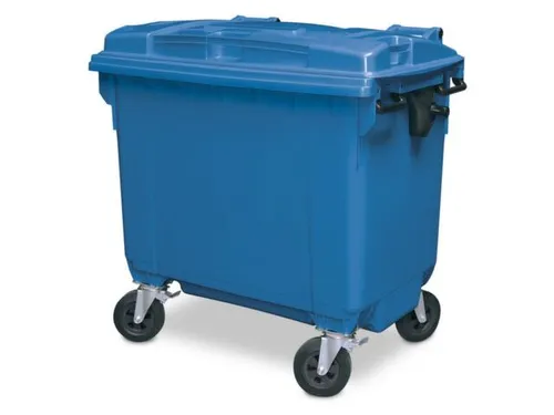 Vuilcontainers,660l,romp HDPE blauw,HxBxD 1165x1265x775mm,4zwenkwielen