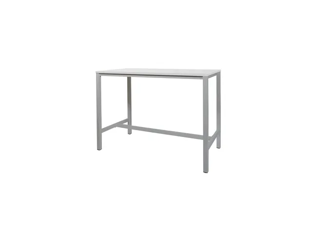 Domino Basic Statafel 180x80x110cm Wit blad, Onderstel Aluminium