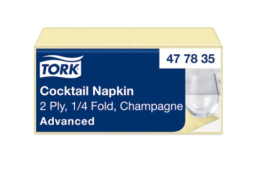 Tork 477835 Cocktailservet Advanced Champagne 24x24cm 2-laags