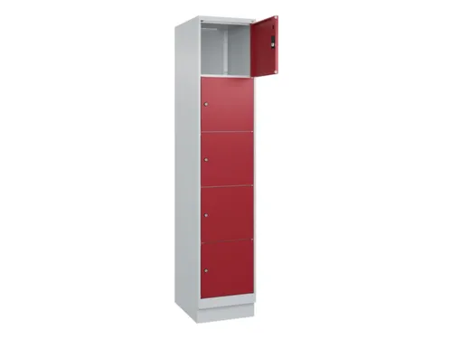 lockerkast,HxBxD 1950x400x500mm,1x5vakken,vak B 400mm,cil.-slot,sokkel