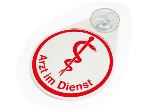 aanwijzingsbord,m. zuignap,v. binnen,"Dienstdoende arts",HxB 110x80mm