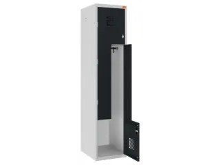 Z-garderobekast,HxBxD 1800x400x500mm,draaigrendel,romp RAL7035 - 1
