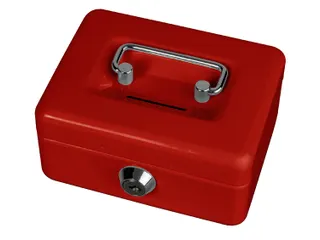 Geldkist MAUL met muntgleuf en slot 125x95x60mm rood - 3