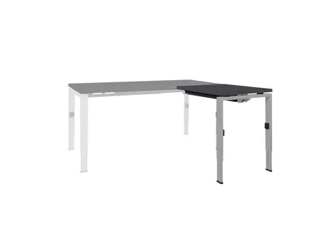 Bureau Linesto N4 aanbouwtafel 80x60cm houtprint schaduw 25mm alu