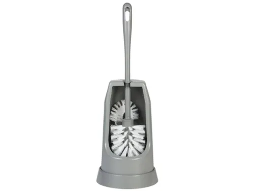 Classic toiletborstel met randborstel en ronde houder 400mm grijs