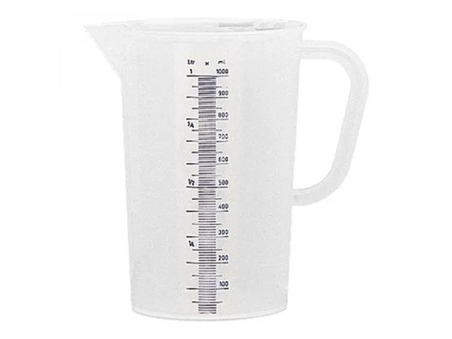 Emga Maatbeker kunststof 1 liter Transparant PP