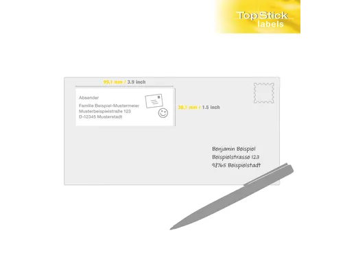Etiketten universele labels A4 permanent 99,1x38,1mm Wit 1400 stuks