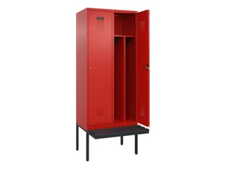 locker met bank,voor scheiding van kleding,HxBxD 2120x800x815mm,2vak - 1