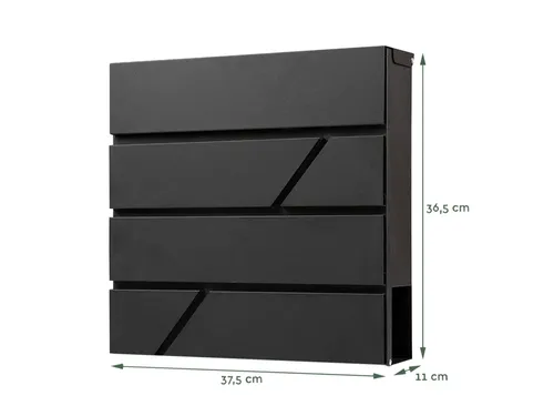 Brievenbus BRASQ PB200 Deluxe wand zwart