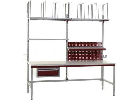 complete paktafel,HxBxD 690-960x2000x800mm,blad lichtgrijs