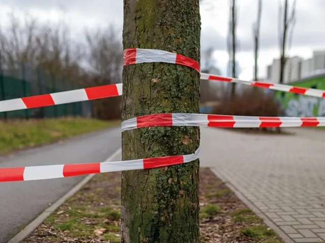 Rood/WIT Veiligheidslint 100 Meter Rol