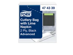 Tork 474339 Bestekzakje Advanced Zwart Limoen 39x23cm