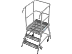 bordestrap,verrijdbaar,bordes H 0,75m,3treden m. R13-laag,aluminium