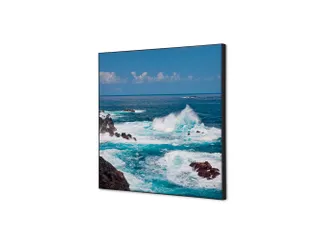 Wanddecoratie Textiel Set 40x40cm Zee Golven - 1