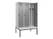locker met bank,voor scheiding van kleding,HxBxD 2120x1200x815mm,3vak