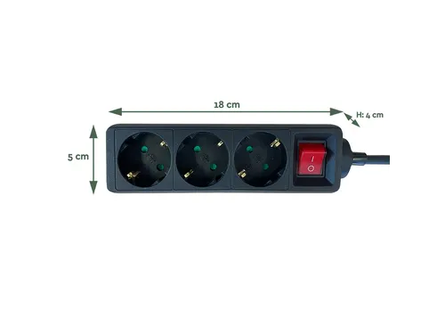 Stekkerdoos BRASQ 3 voudig 1.4 meter zwart