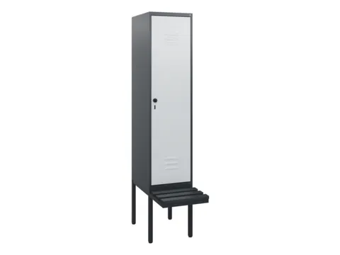 locker met bank,HxBxD 1950x400x815mm,1vak,vak B 400mm,draaigrendel