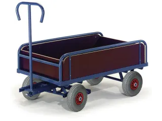 Handtrekwagen 400kg 930x535mm Houten Wanden Luchtbanden Ral5010 - 1