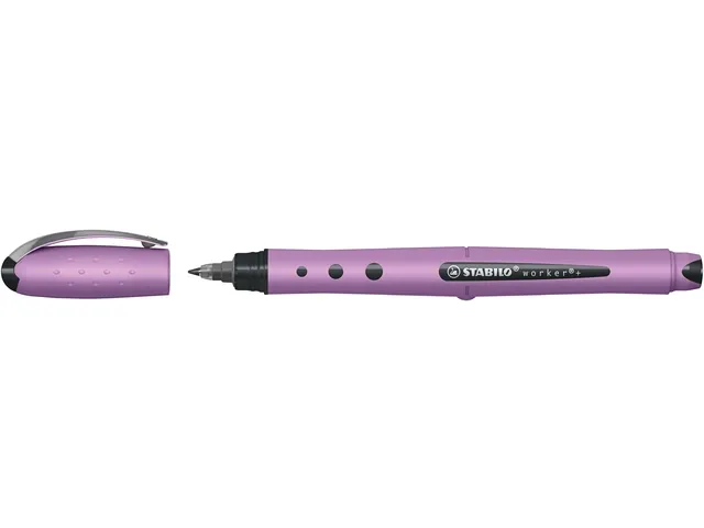 Rollerpen STABILO Worker+ Wildflower Grijsviolet medium