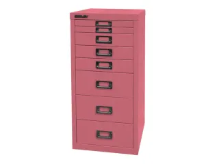 kantoor-ladekast HxBxD 590x279x380mm 8 laden romp + front pink staal - 2