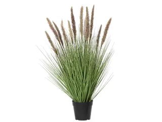 Kunstgras Everlands met pluimen 80cm bruin in pot - 1