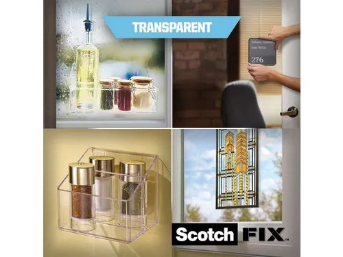 Plaktape 3m Scotch Montage 19mmx1.5m Transparant 2z