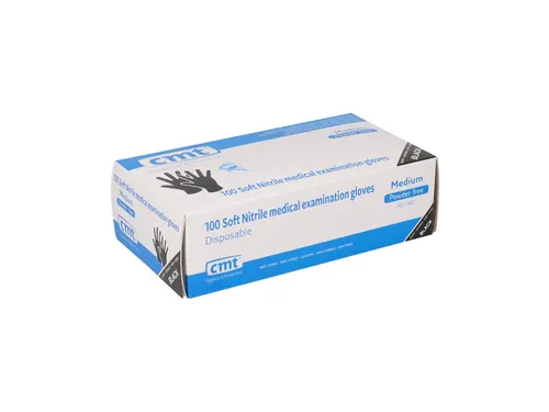 Handschoen CMT M (7-8) soft nitril zwart 100 stuks