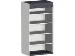 roldeurkast 2000x1050x650mm 4xStalen bodem cil.-slot RAL7035 RAL7016