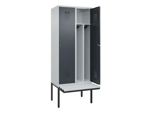 locker met bank,HxBxD 2120x800x815mm,2vak,vak B 400mm,cilinderslot