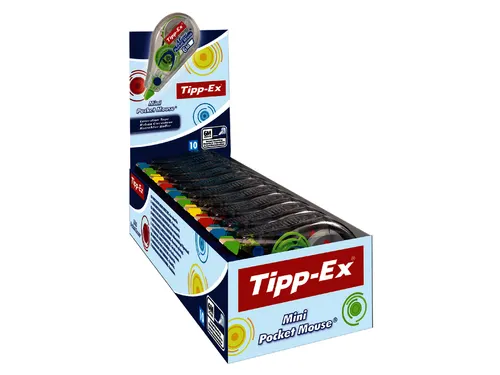 Correctietape Tipp-Ex mini pocket mouse 5mmx6m display à 30 +10 grati