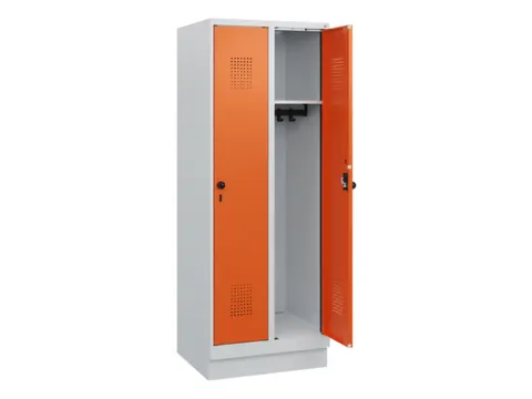 schoollocker,HxBxD 1630x600x500mm,2vak,vak B 300mm,draaigrendel,sokkel