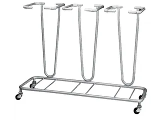 Afvalverzamelaar 3x70 Liter Afvalzakken Rvs Verrijdbaar - 1