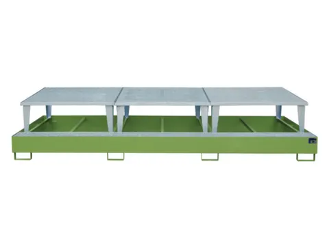 opvangbak,v. 3xIBC,opvangvol. 1000l,HxBxD 780x3850x1460mm