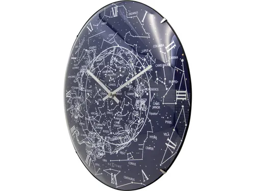 Wandklok NeXtime dia. 35cm bol glas 'Milky Way dome' Romeinse cijfers