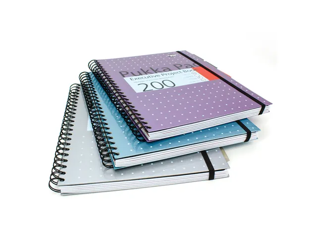 Carnet de projet spirales Pukka Pad Metallic Executive A4 ligné 3 pcs