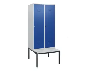 locker met bank,HxBxD 1950x800x815mm,2vak,vak B 400mm,cil.-slot - 1