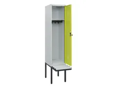 locker met bank,HxBxD 1950x400x815mm,1vak,vak B 400mm,draaigrendel