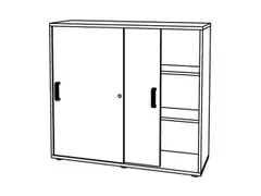 Schuifdeurkast Hxbxd 1100x1300x400mm 3 Oh Afsluitbaar Wit Front Wit