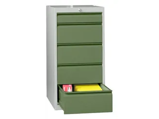 ladekast 1000x500x600mm 7laden cilinderslot RAL7035 front RAL6011 - 1