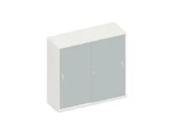 Schuifdeurkast 1150x1200x430mm Romp Wit Decor Front Lichtgrijs